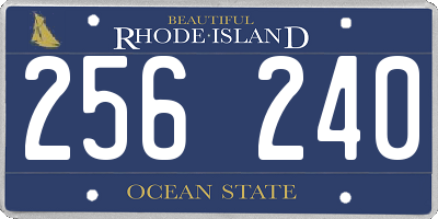 RI license plate 256240