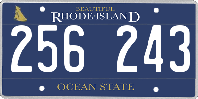 RI license plate 256243