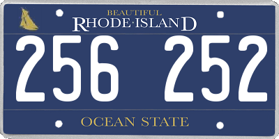 RI license plate 256252
