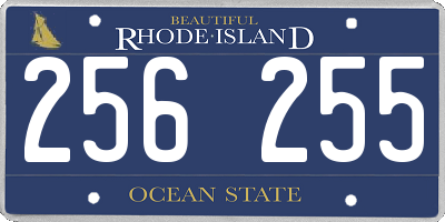 RI license plate 256255