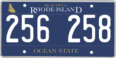 RI license plate 256258