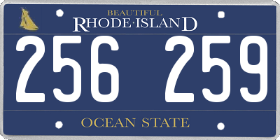 RI license plate 256259