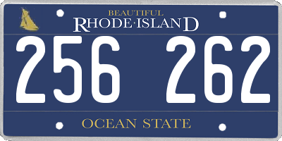 RI license plate 256262