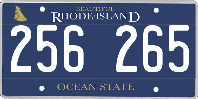 RI license plate 256265