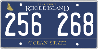 RI license plate 256268