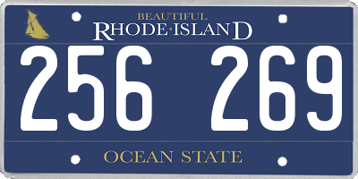 RI license plate 256269