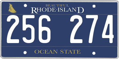 RI license plate 256274