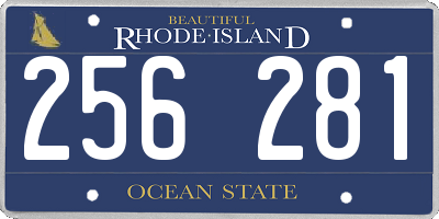RI license plate 256281