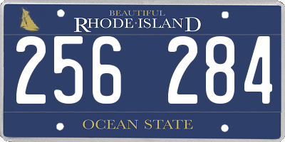 RI license plate 256284