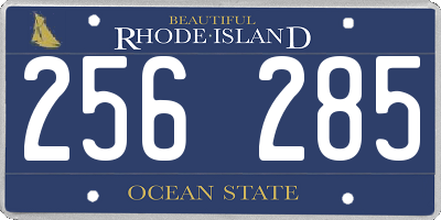 RI license plate 256285