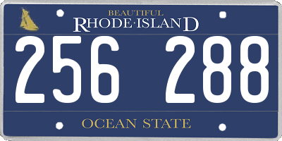 RI license plate 256288