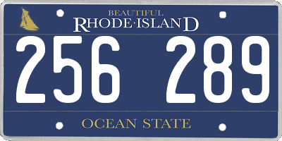 RI license plate 256289