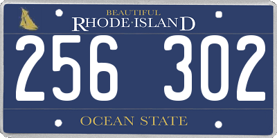 RI license plate 256302