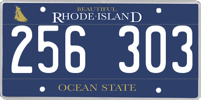 RI license plate 256303