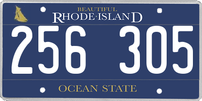 RI license plate 256305