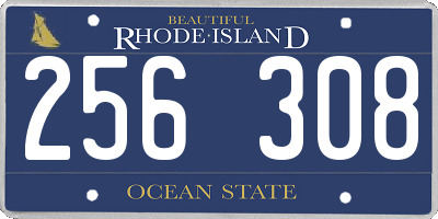 RI license plate 256308