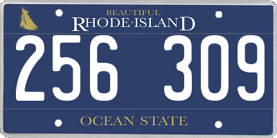 RI license plate 256309