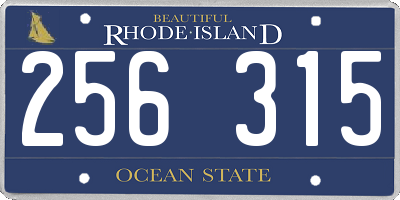 RI license plate 256315