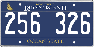 RI license plate 256326
