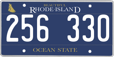 RI license plate 256330