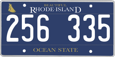 RI license plate 256335