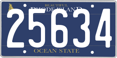 RI license plate 25634