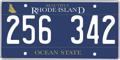 RI license plate 256342