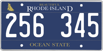 RI license plate 256345