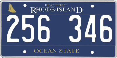 RI license plate 256346