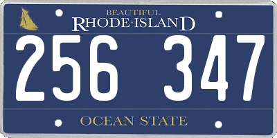 RI license plate 256347