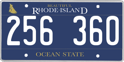 RI license plate 256360