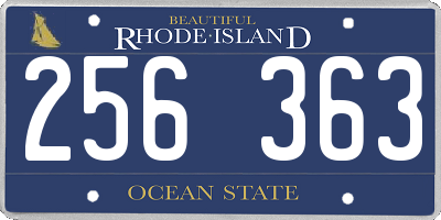 RI license plate 256363