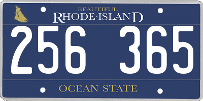 RI license plate 256365