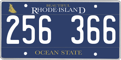 RI license plate 256366