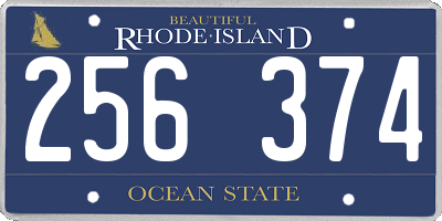 RI license plate 256374