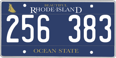 RI license plate 256383