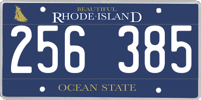 RI license plate 256385
