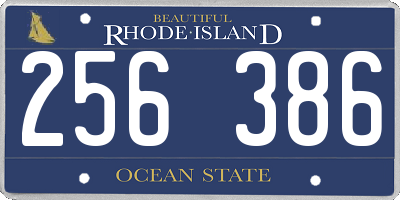 RI license plate 256386