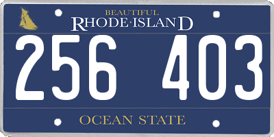 RI license plate 256403