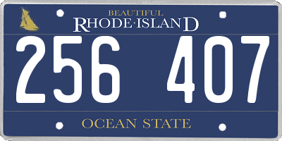 RI license plate 256407