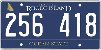 RI license plate 256418