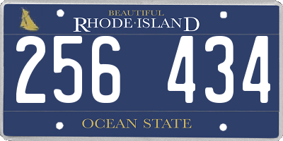 RI license plate 256434