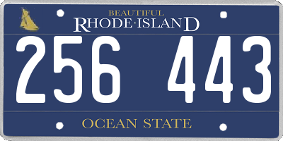 RI license plate 256443