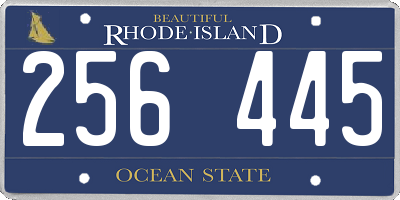 RI license plate 256445