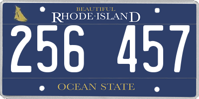 RI license plate 256457