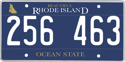 RI license plate 256463