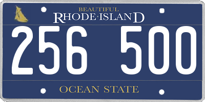 RI license plate 256500
