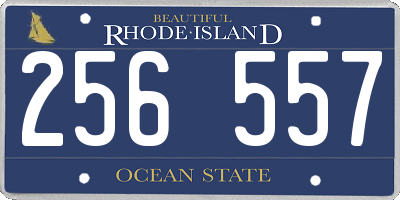 RI license plate 256557