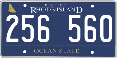 RI license plate 256560