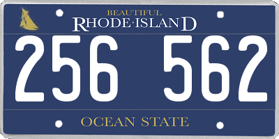 RI license plate 256562